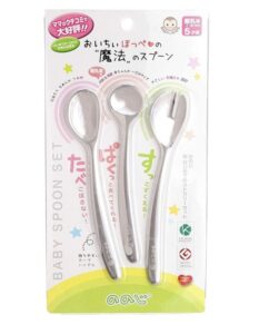 ののじの新はじめてのカトラリーセット3本セットの写真。離乳食に使いやすいスプーンの紹介に使用。公式サイトより引用